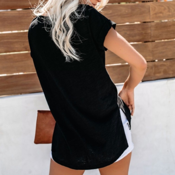 Black Distressed Tee - Picture 4 of 8